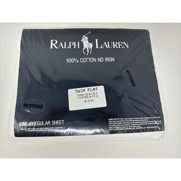 Ralph Lauren Other - RALPH LAUREN Home TWIN Flat Sheet IRREGULAR NEW White Made USA 100% Cotton